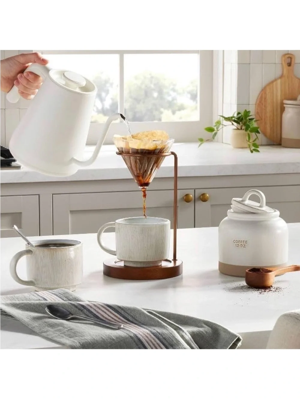 Hearth & Hand with Magnolia 12oz Stoneware Crock Coffee Canister with Scoop